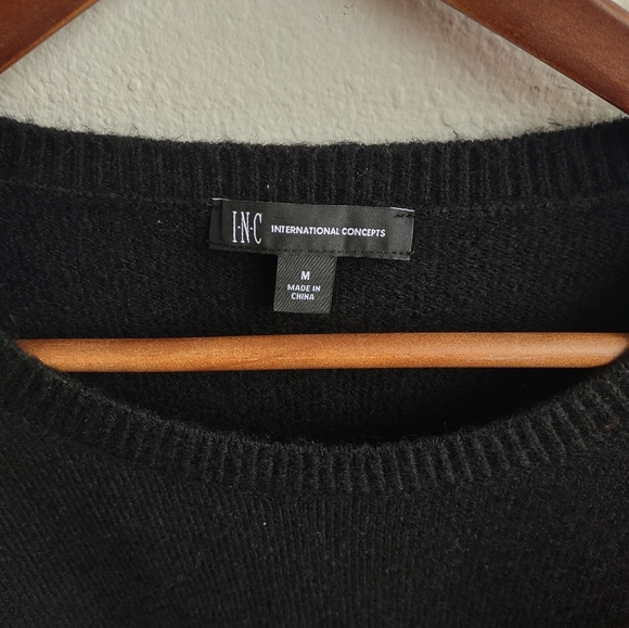 I.N.C Black Ruffle Sleeve Sweater Sz Medium - Picture 3 of 8